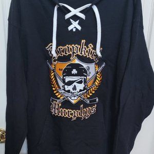 Dropkick Murphy Yellow & Black Hockey Emblem Hoodie XL